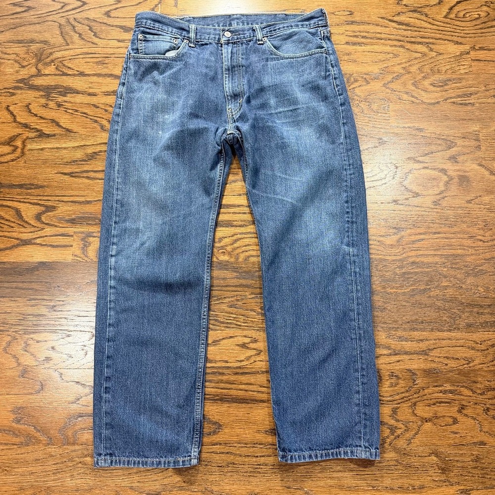 Levi's 505 Regular Fit Jeans Mens 38x32 Blue Medium Wash Denim Excellent